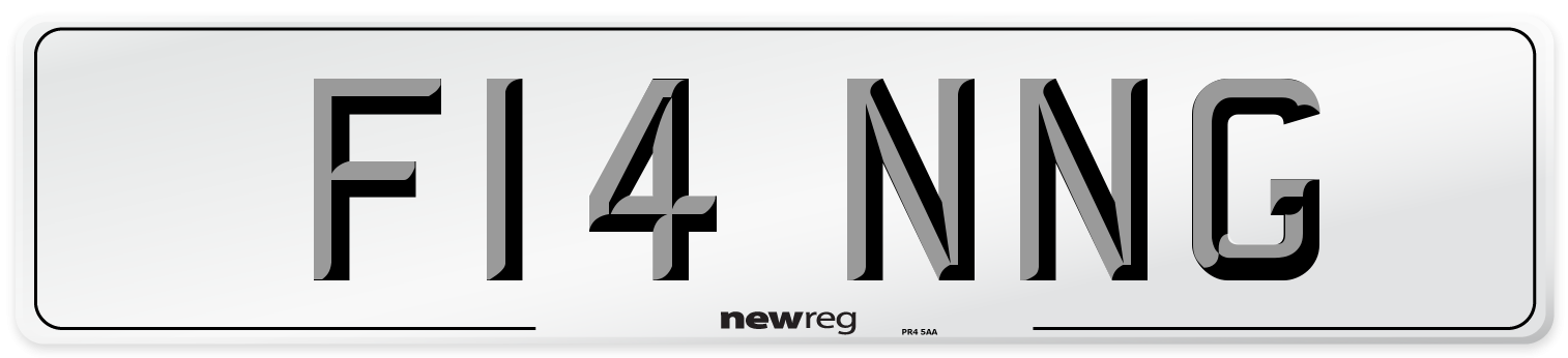 F14 NNG Front Number Plate