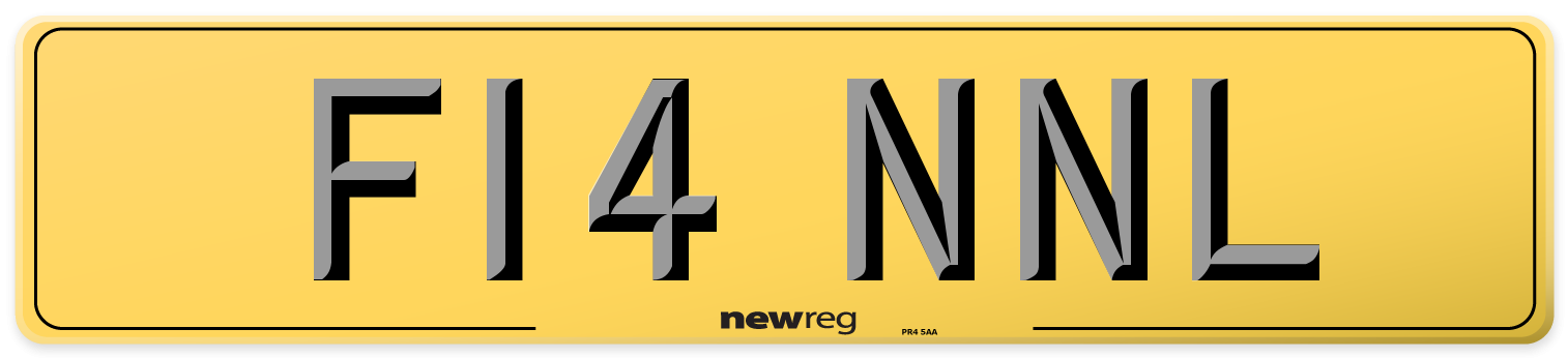 F14 NNL Rear Number Plate