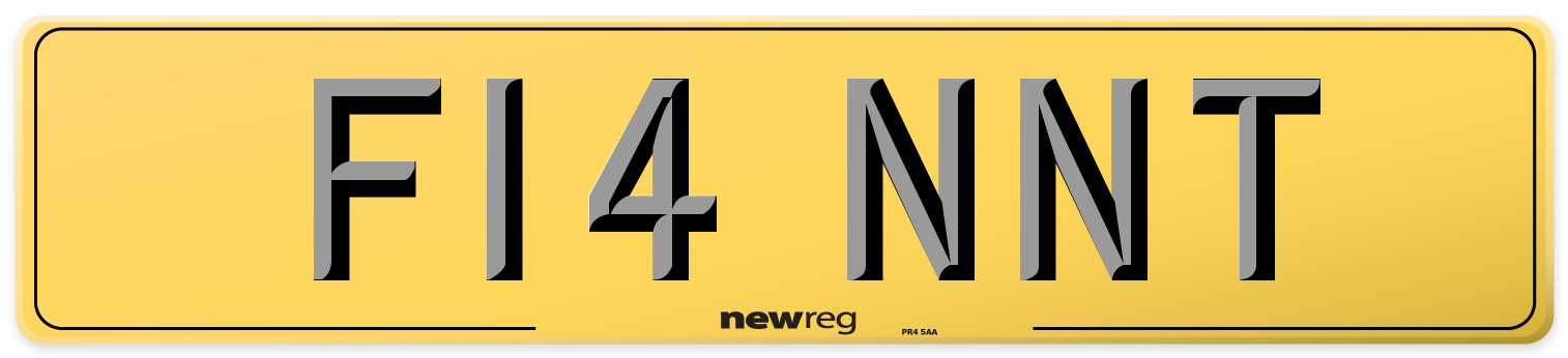 F14 NNT Rear Number Plate