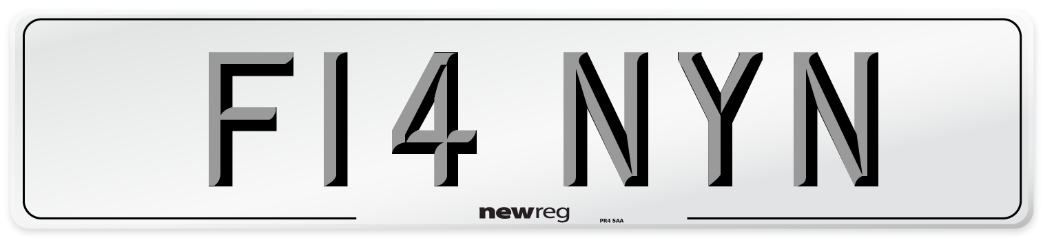 F14 NYN Front Number Plate