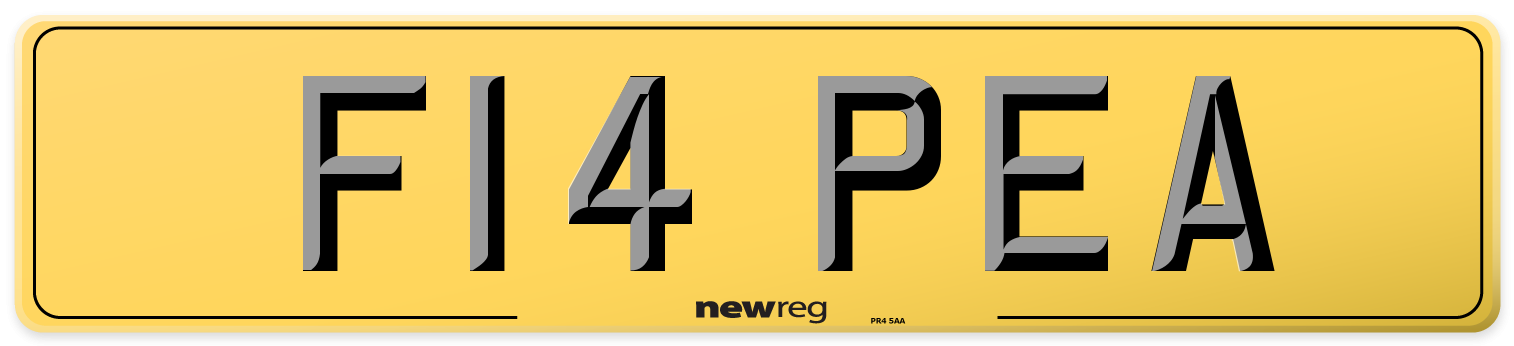 F14 PEA Rear Number Plate