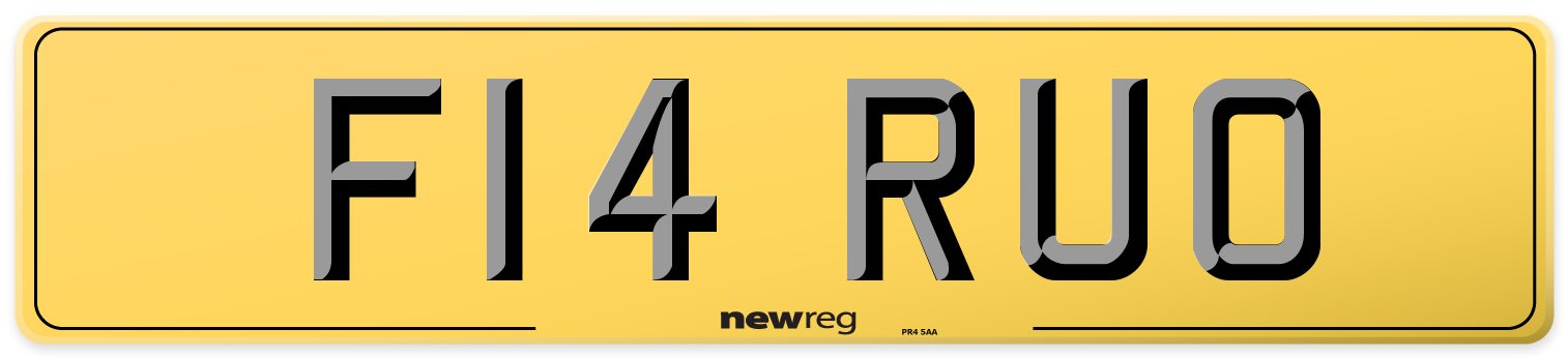 F14 RUO Rear Number Plate