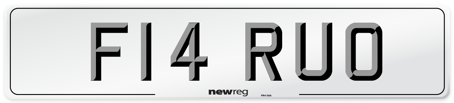 F14 RUO Front Number Plate