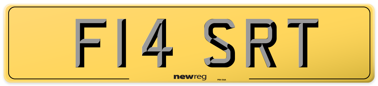 F14 SRT Rear Number Plate