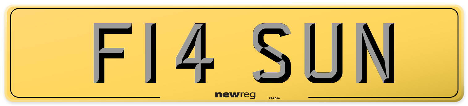 F14 SUN Rear Number Plate