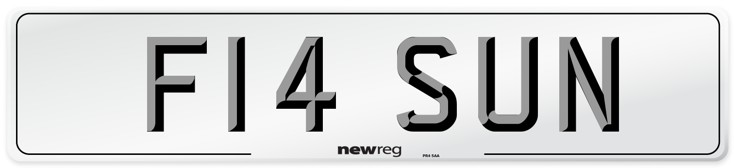 F14 SUN Front Number Plate