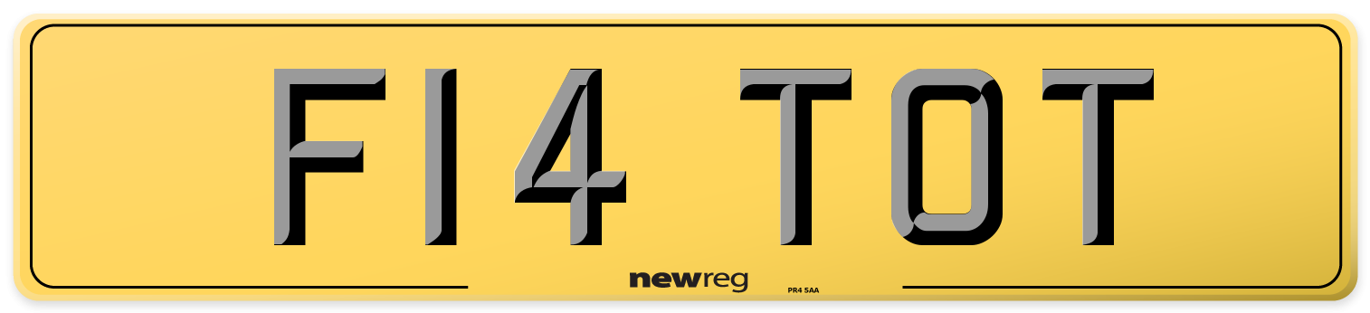 F14 TOT Rear Number Plate