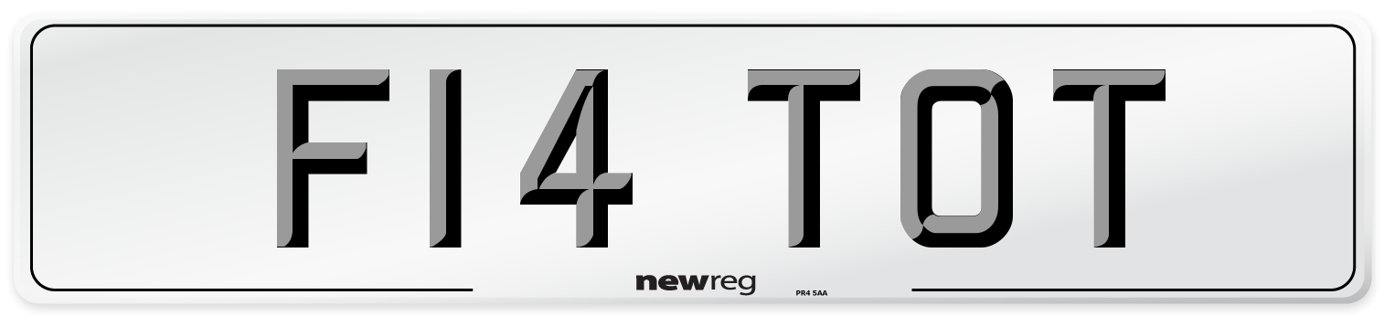 F14 TOT Front Number Plate