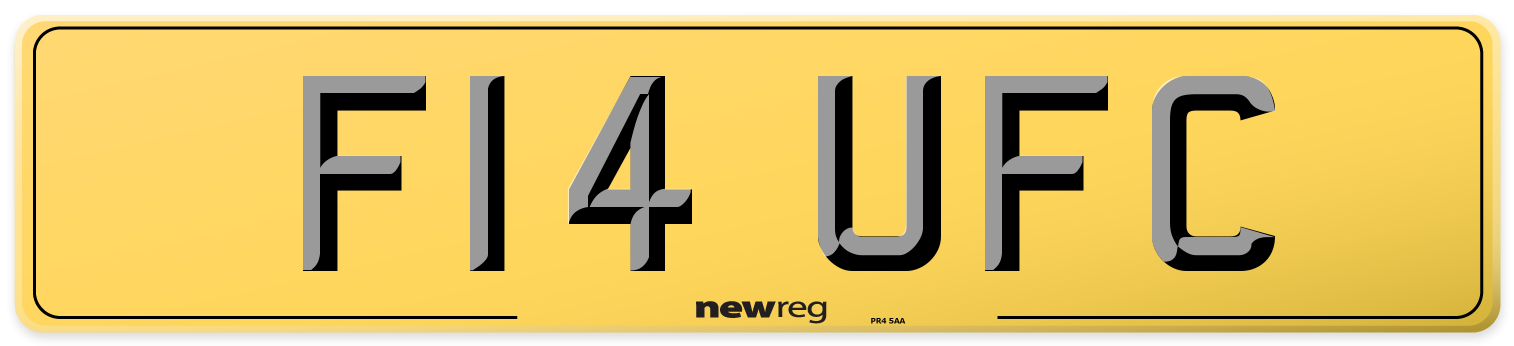 F14 UFC Rear Number Plate