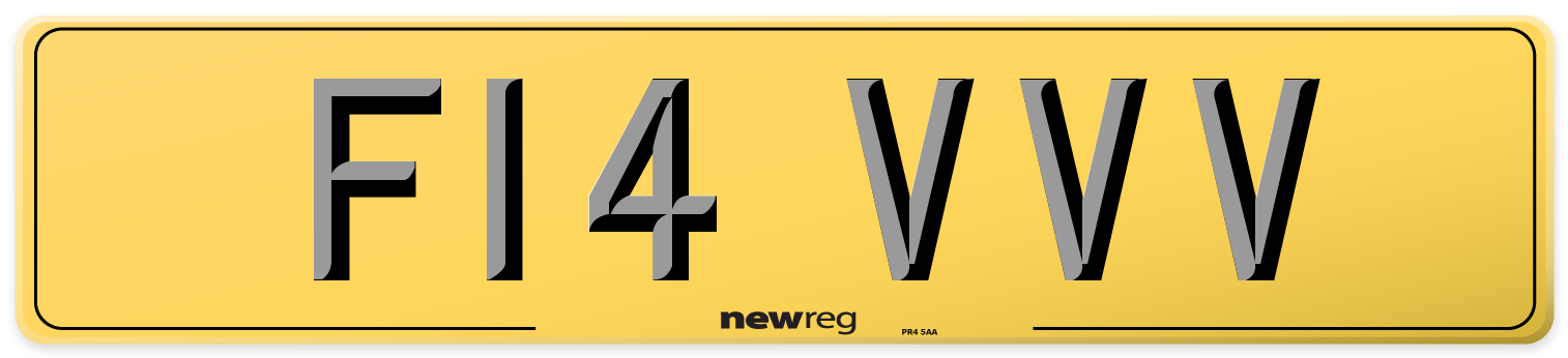 F14 VVV Rear Number Plate