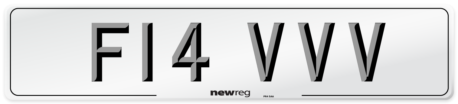 F14 VVV Front Number Plate