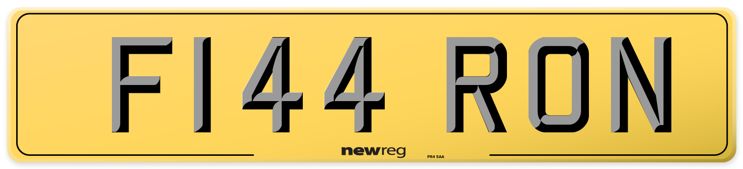 F144 RON Rear Number Plate