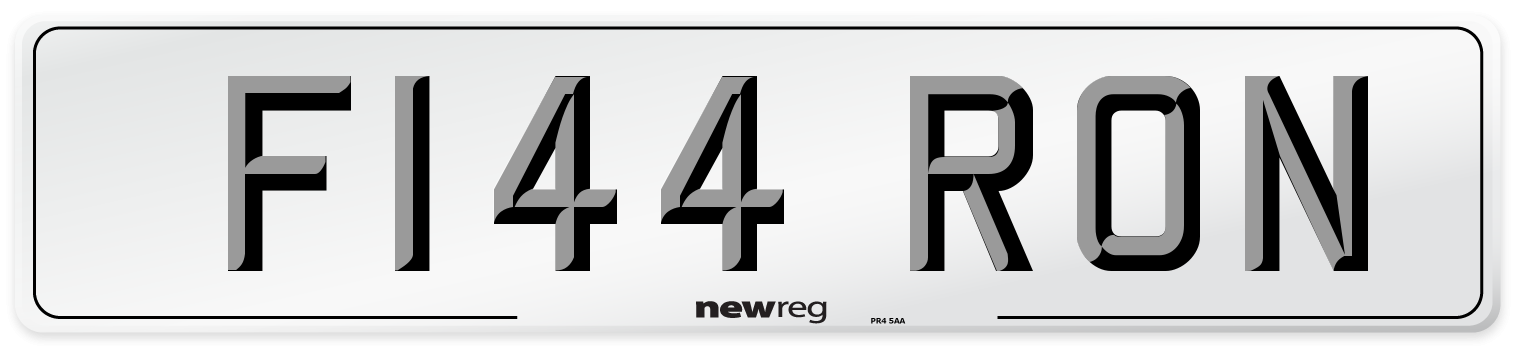 F144 RON Front Number Plate