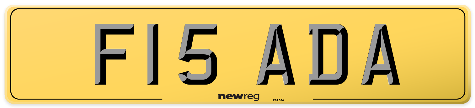 F15 ADA Rear Number Plate