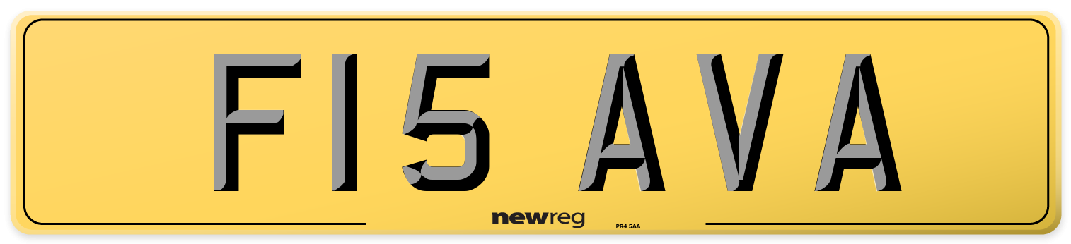 F15 AVA Rear Number Plate