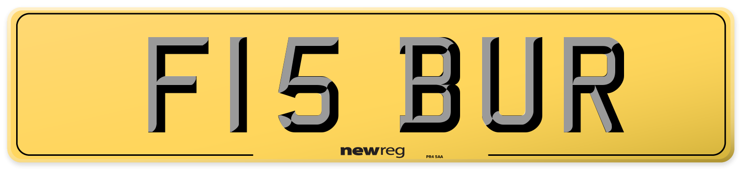 F15 BUR Rear Number Plate