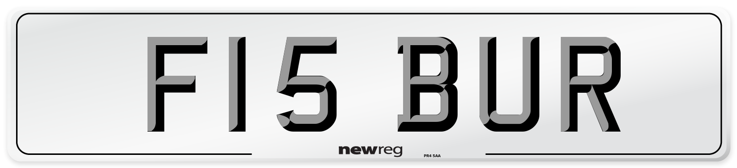 F15 BUR Front Number Plate