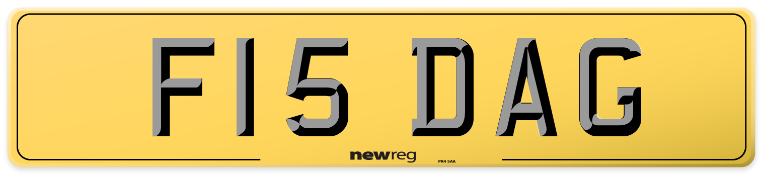 F15 DAG Rear Number Plate
