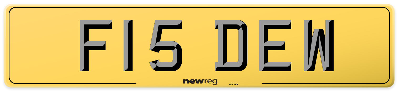 F15 DEW Rear Number Plate