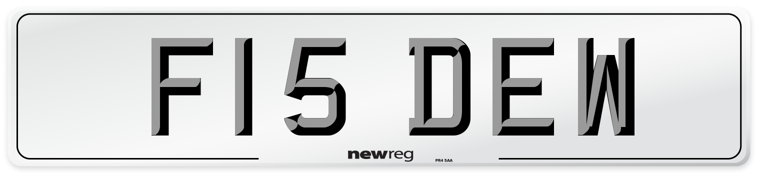 F15 DEW Front Number Plate