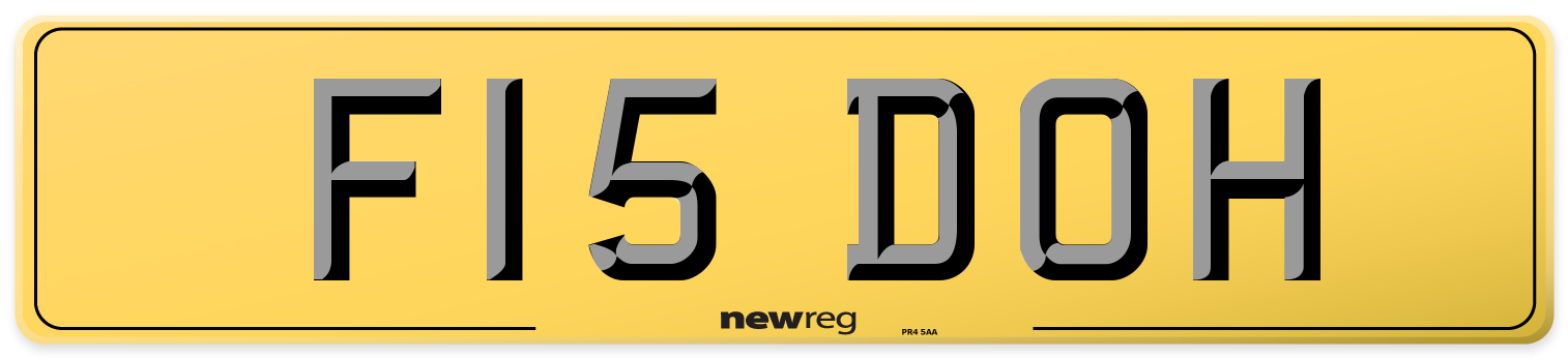 F15 DOH Rear Number Plate
