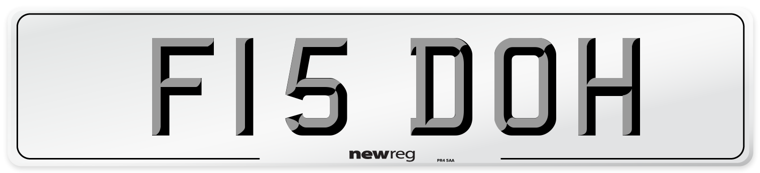 F15 DOH Front Number Plate