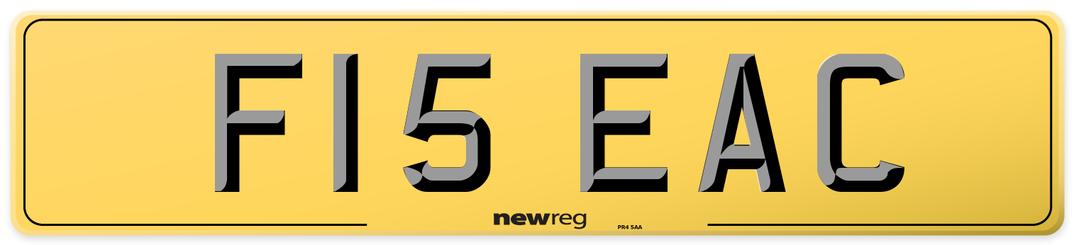 F15 EAC Rear Number Plate
