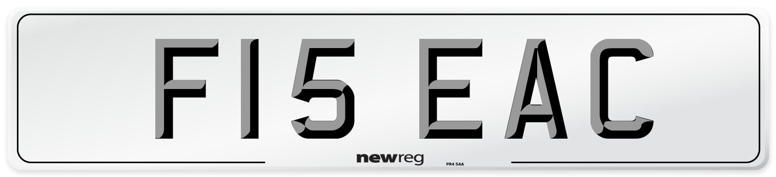 F15 EAC Front Number Plate