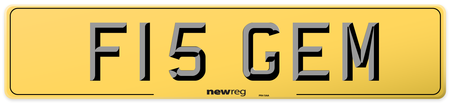 F15 GEM Rear Number Plate