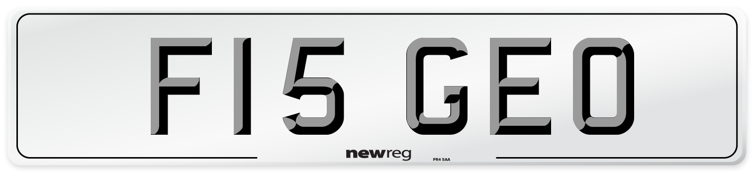 F15 GEO Front Number Plate