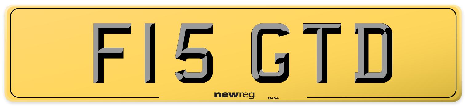 F15 GTD Rear Number Plate