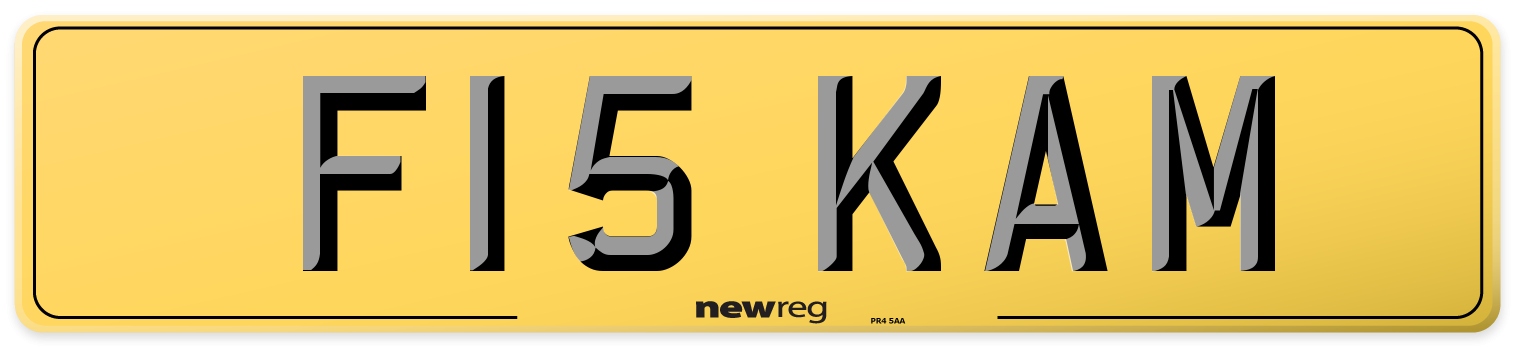 F15 KAM Rear Number Plate