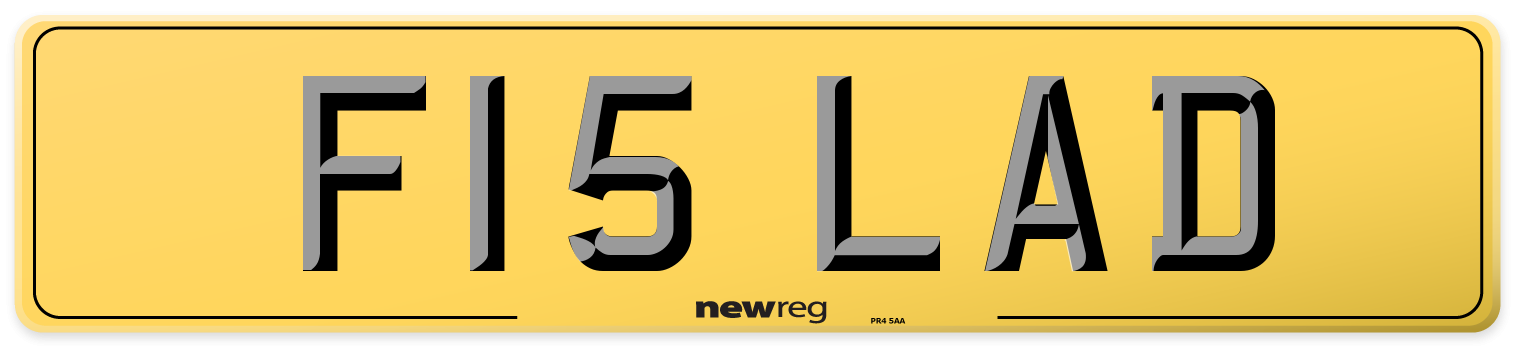 F15 LAD Rear Number Plate