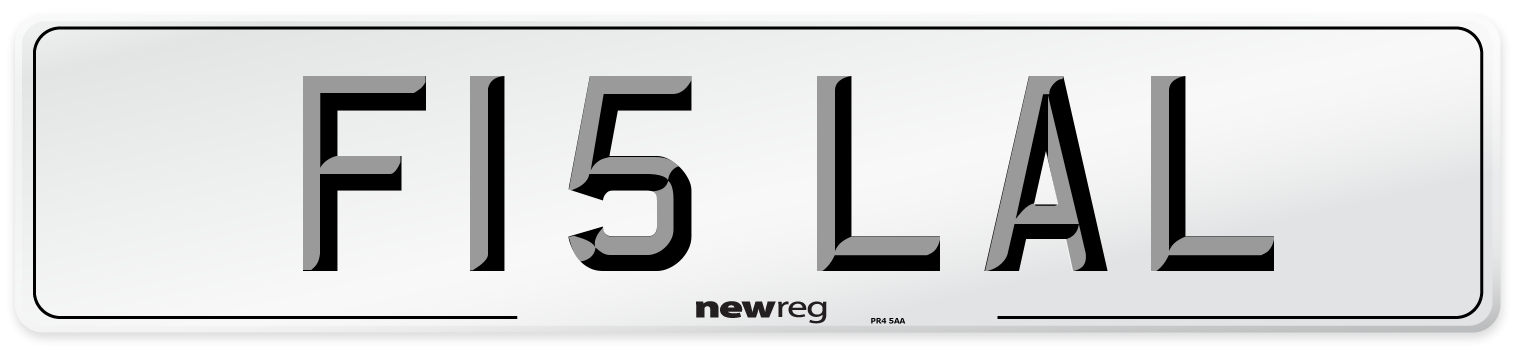 F15 LAL Front Number Plate