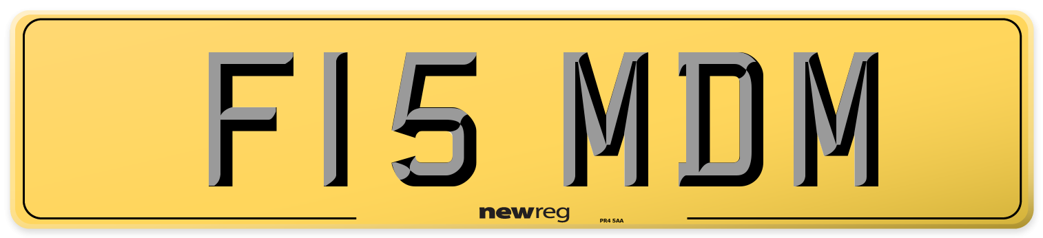 F15 MDM Rear Number Plate