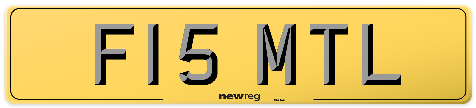 F15 MTL Rear Number Plate