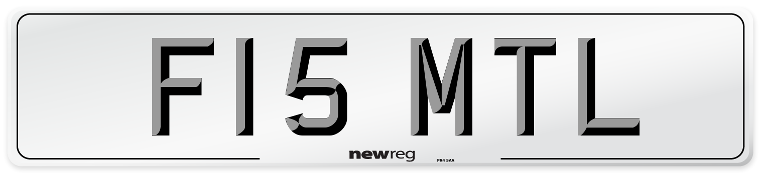 F15 MTL Front Number Plate