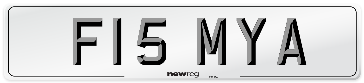 F15 MYA Front Number Plate