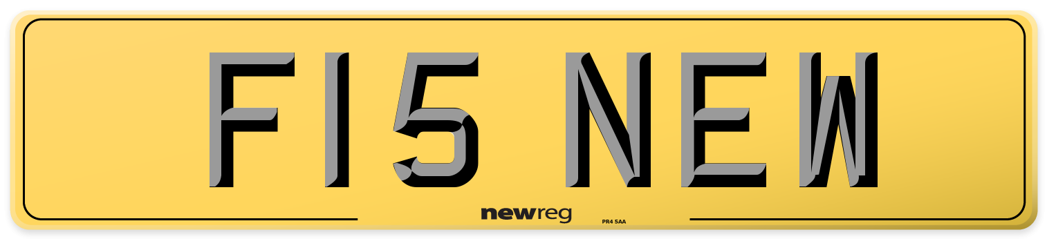 F15 NEW Rear Number Plate