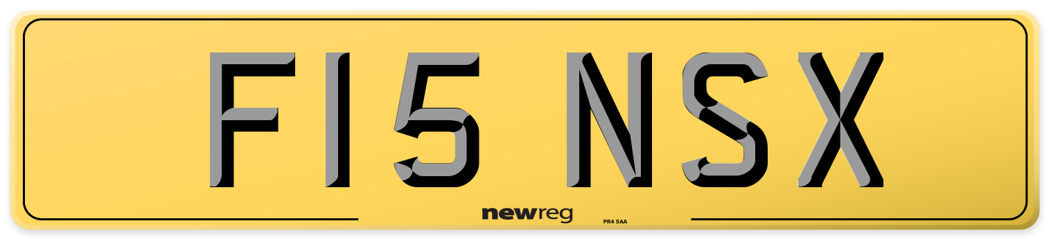 F15 NSX Rear Number Plate