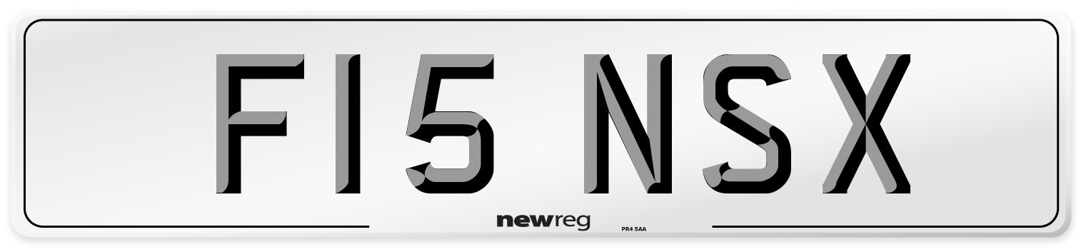 F15 NSX Front Number Plate