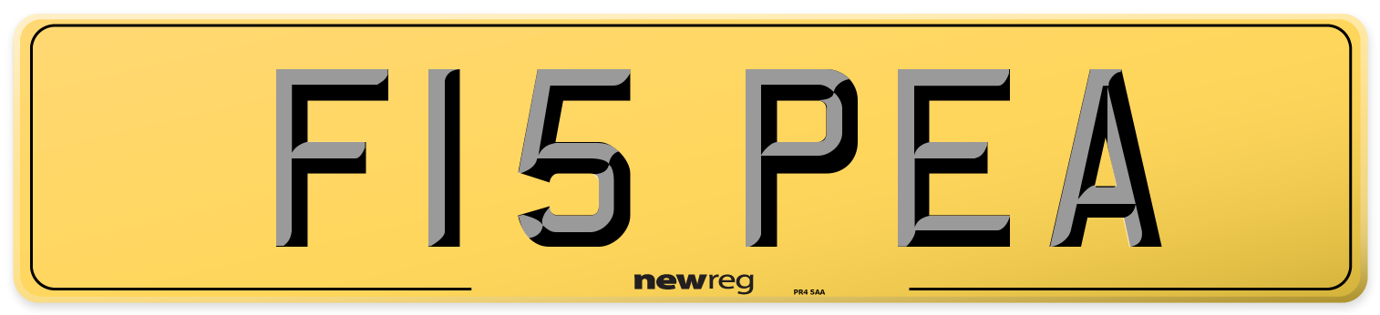 F15 PEA Rear Number Plate