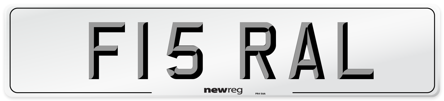 F15 RAL Front Number Plate