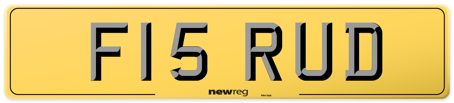 F15 RUD Rear Number Plate