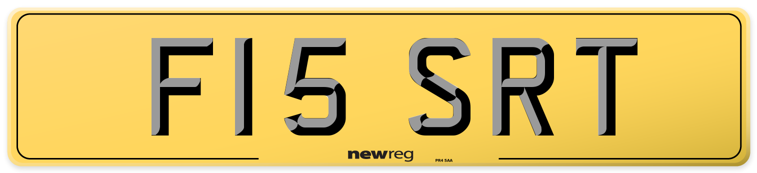 F15 SRT Rear Number Plate