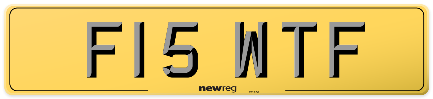 F15 WTF Rear Number Plate