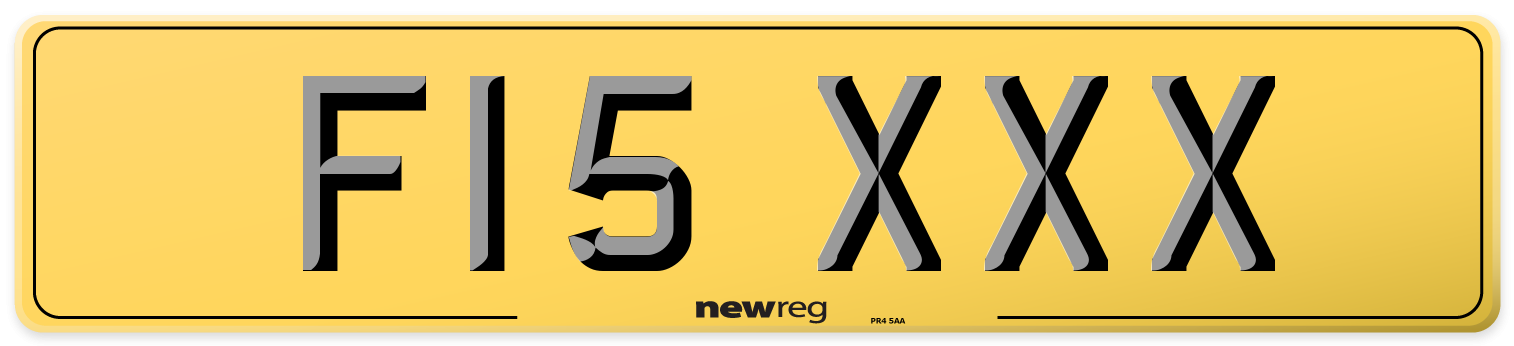 F15 XXX Rear Number Plate
