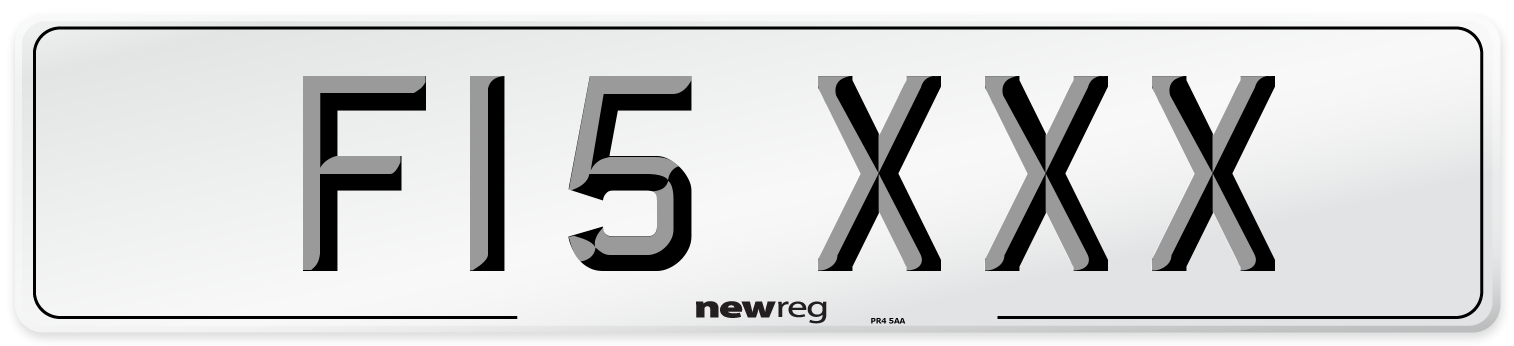 F15 XXX Front Number Plate