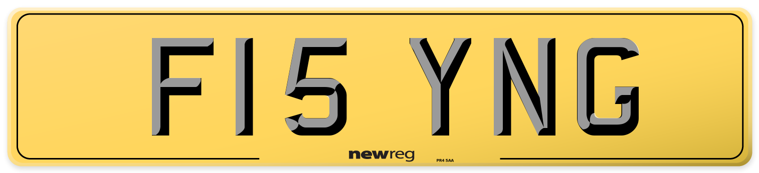 F15 YNG Rear Number Plate