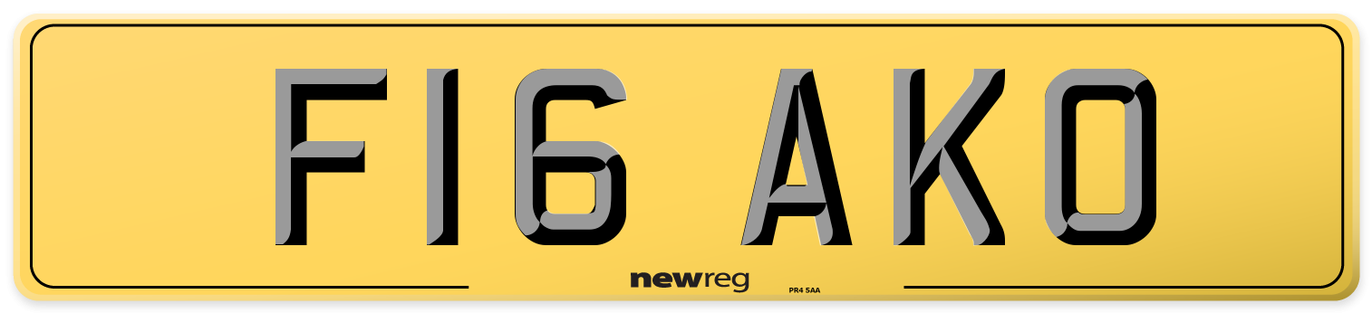 F16 AKO Rear Number Plate